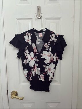 Black Floral Blouse
